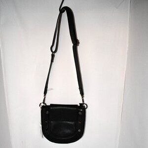 Hammitt Kayce MED Pebble Leather Magnetic Saddle Crossbody Bag in Black #17319 N